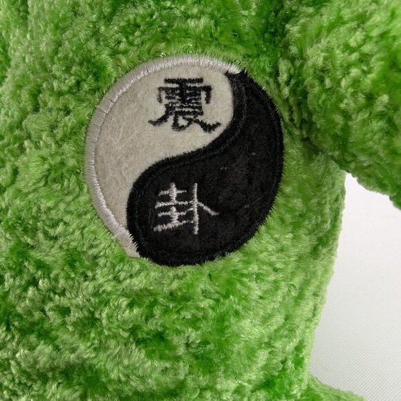 Green Feng Shui Teddy Bear Plush 12" Stuffed Animal Ying Yang Good Vibes Tags - Picture 9 of 9